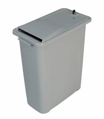 a gray shredding collection container