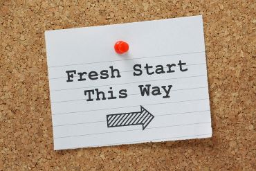 The phrase "Fresh Start This Way" with an arrow pointing to the right
